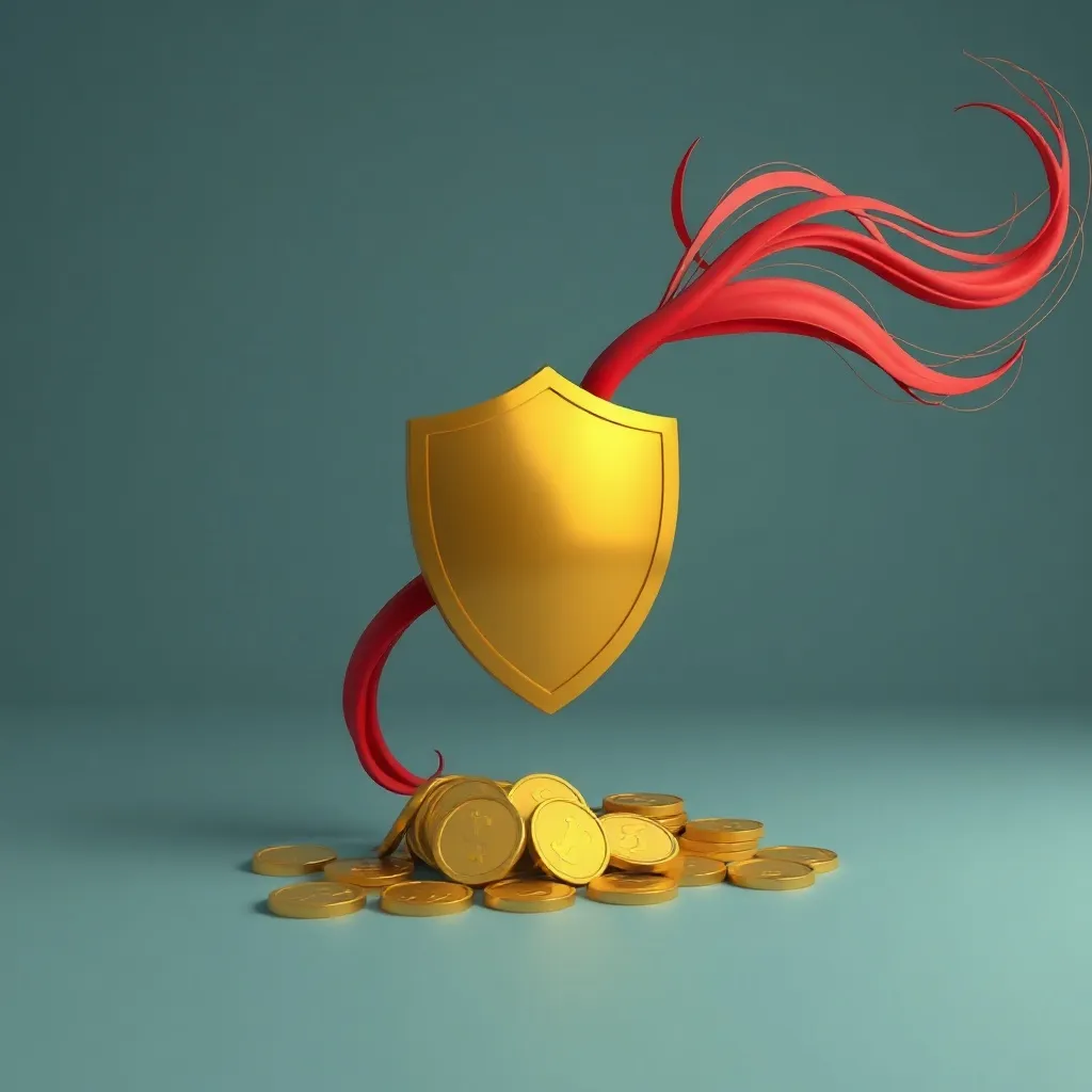 Abstract visual representation of a shield protecting golden